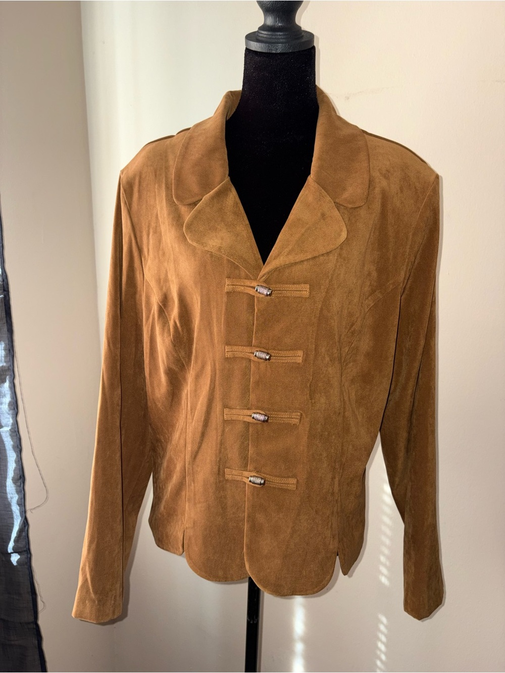 Women’s Brown Suede Button Jacket